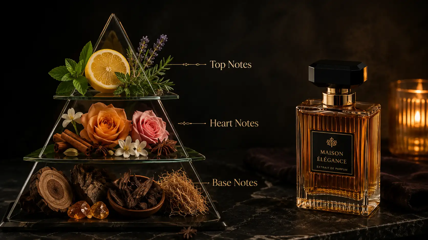 Understand the Fragrance Pyramid - Top, Heart and Base Notes